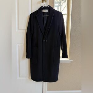 Zara Basics Outwear Department Wool Blend Women’s Elegant Black Coat Small